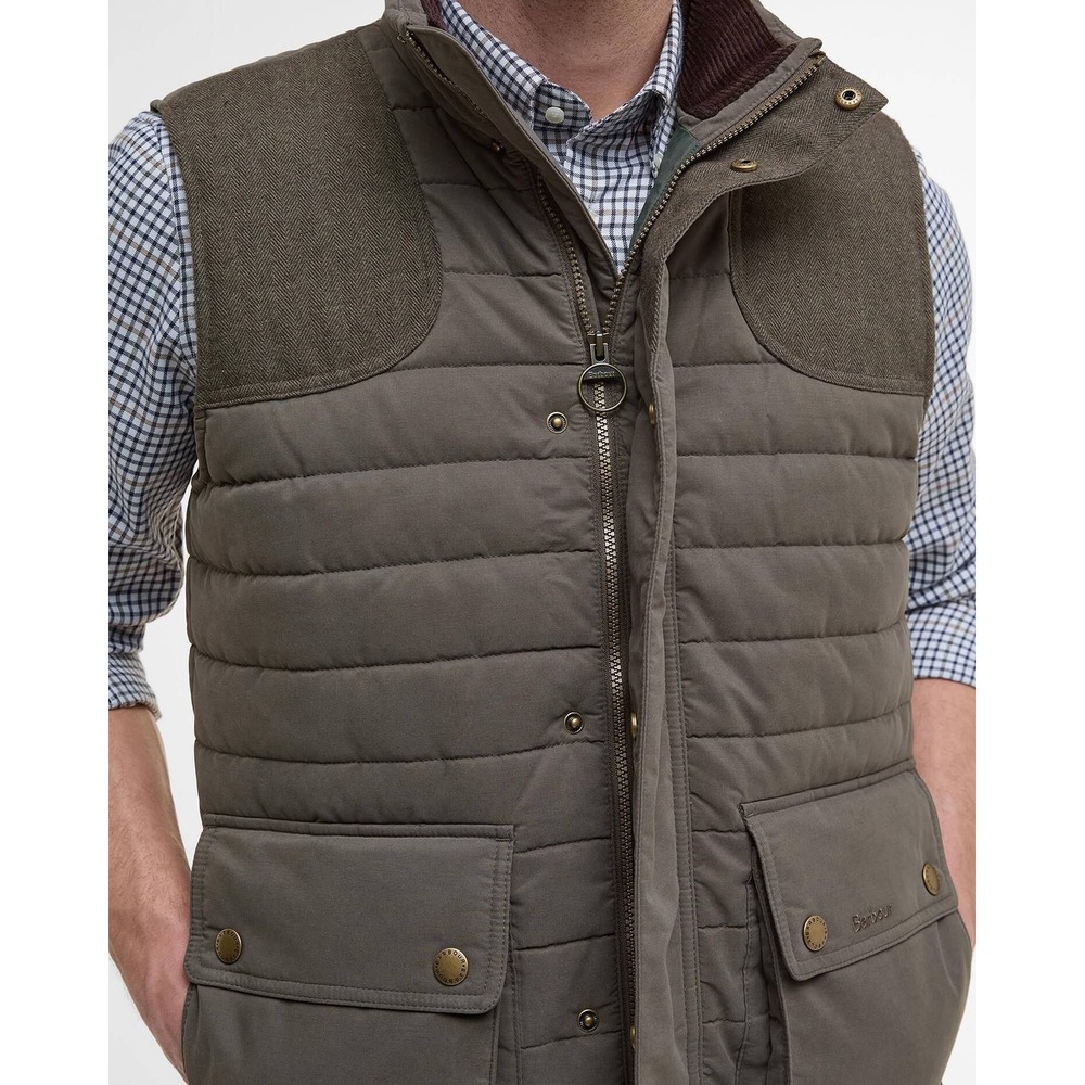 Barbour Bradford Gilet Olive Green/Forest Quilted Vest Mens Large